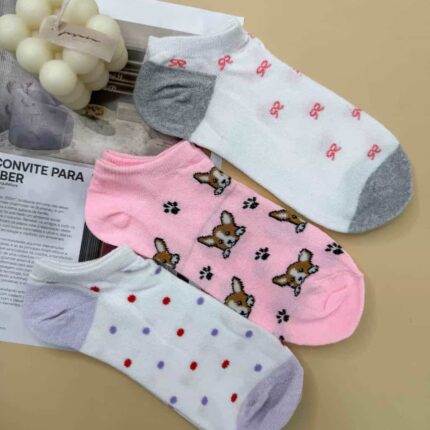 Kit 3 Pares Meias Femininas Cano Invisivel